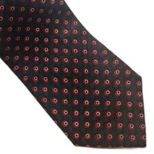 Ermenegildo Zegna Men Designer Silk Tie Gray Red concentric Circles Peacock 3.5"